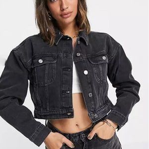 ASOS Black Denim Jacket  Size 8